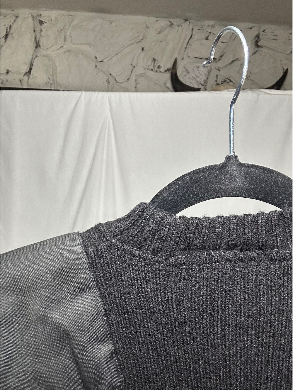 Commando Black Acrylic Sweater with Shoulder and Elbow Padds